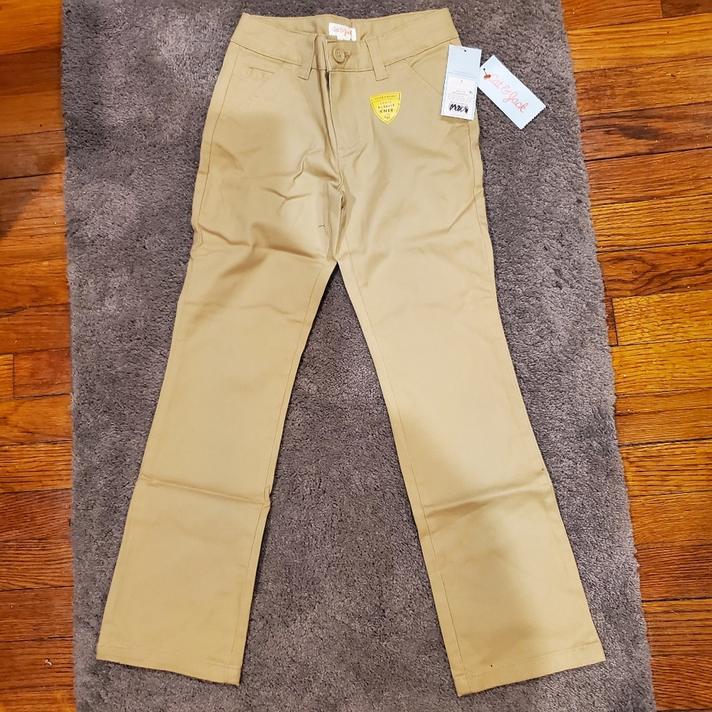 NWT Cat&Jack Girls Khaki Pants Sz 7